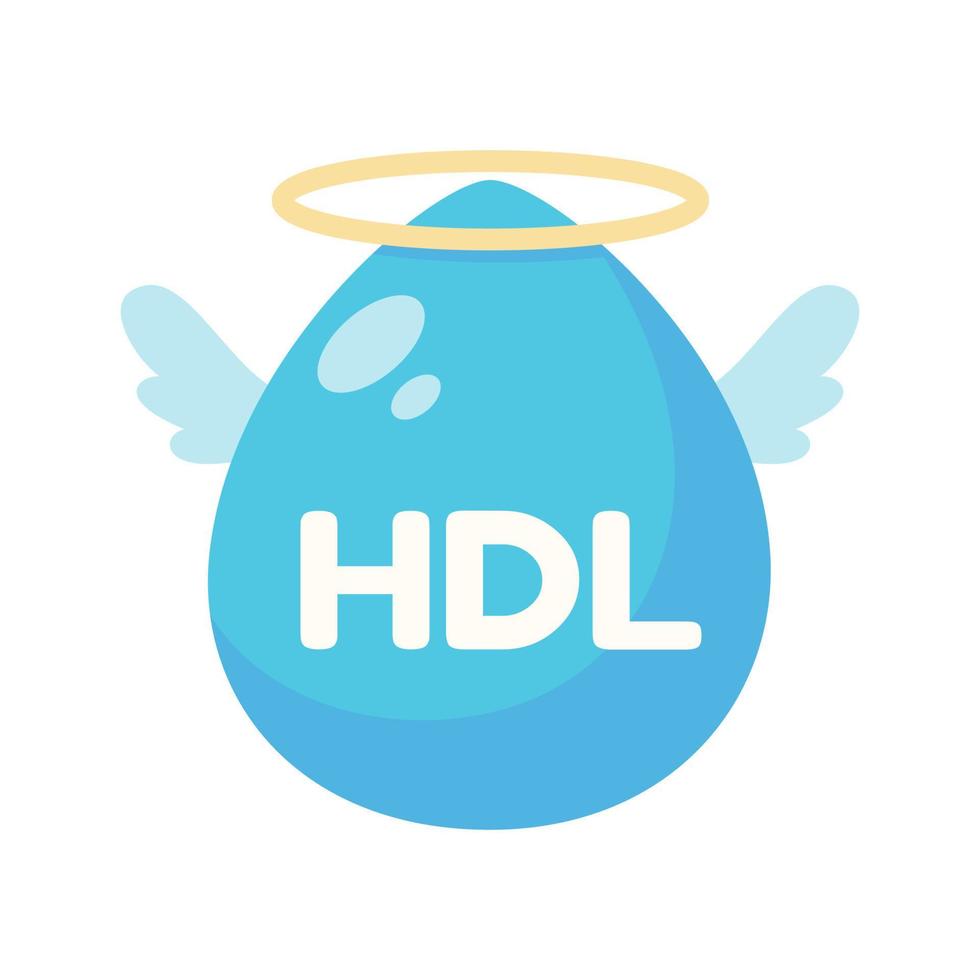 HDL and LDL cholesterol cartoon. Good fat and bad fat accumulated in the body. vector