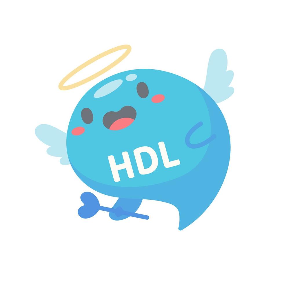 HDL and LDL cholesterol cartoon. Good fat and bad fat accumulated in the body. vector