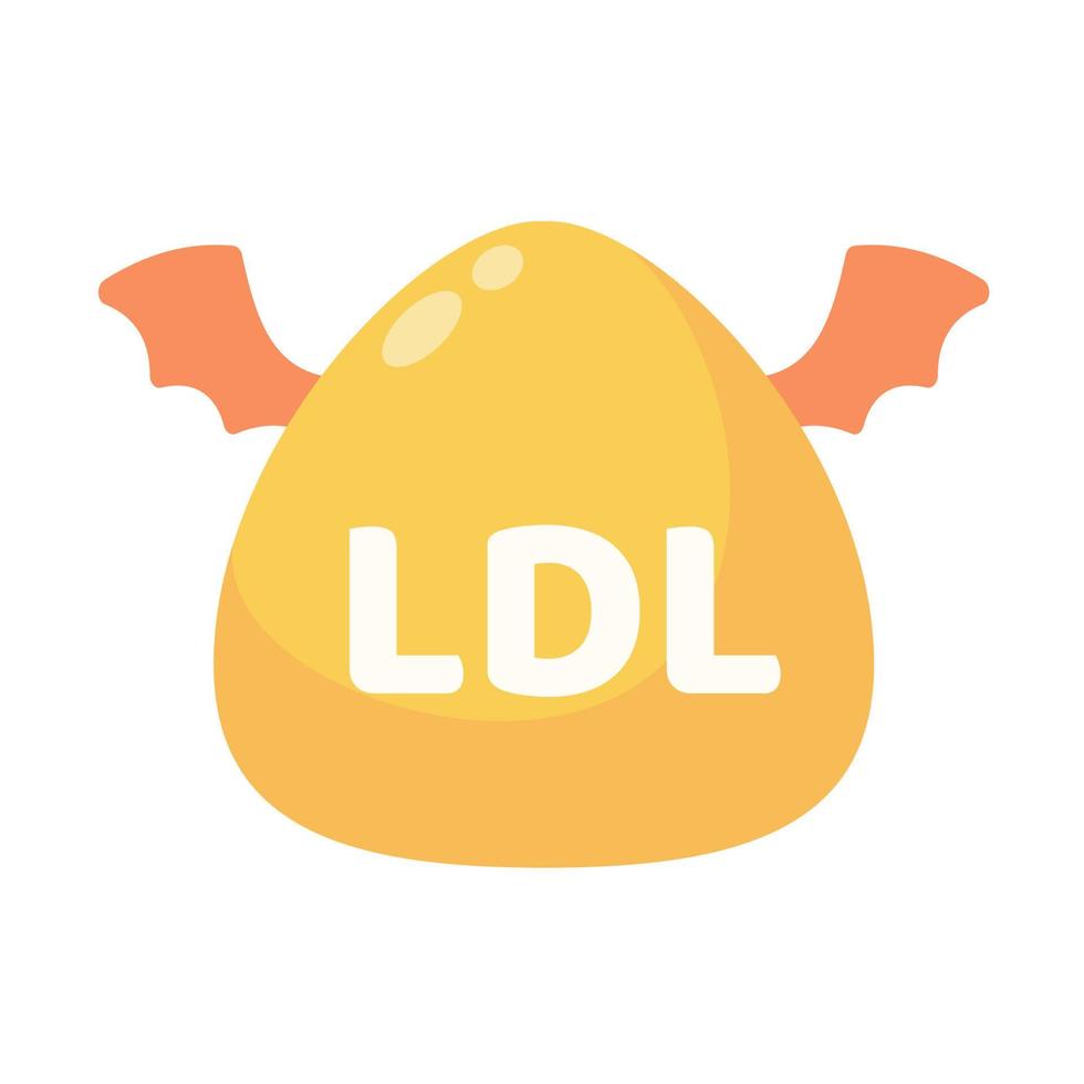 HDL and LDL cholesterol cartoon. Good fat and bad fat accumulated in the body. vector