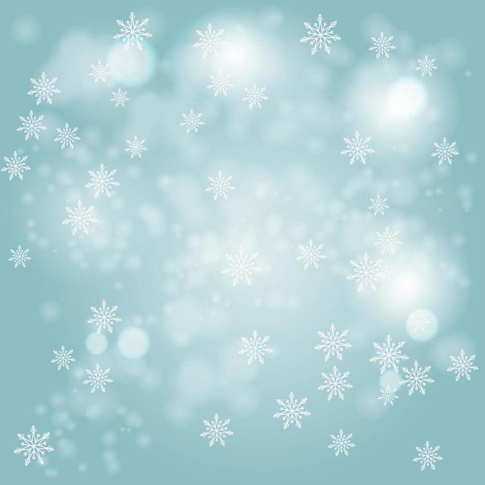 Bokeh de fondo de copos de nieve vector