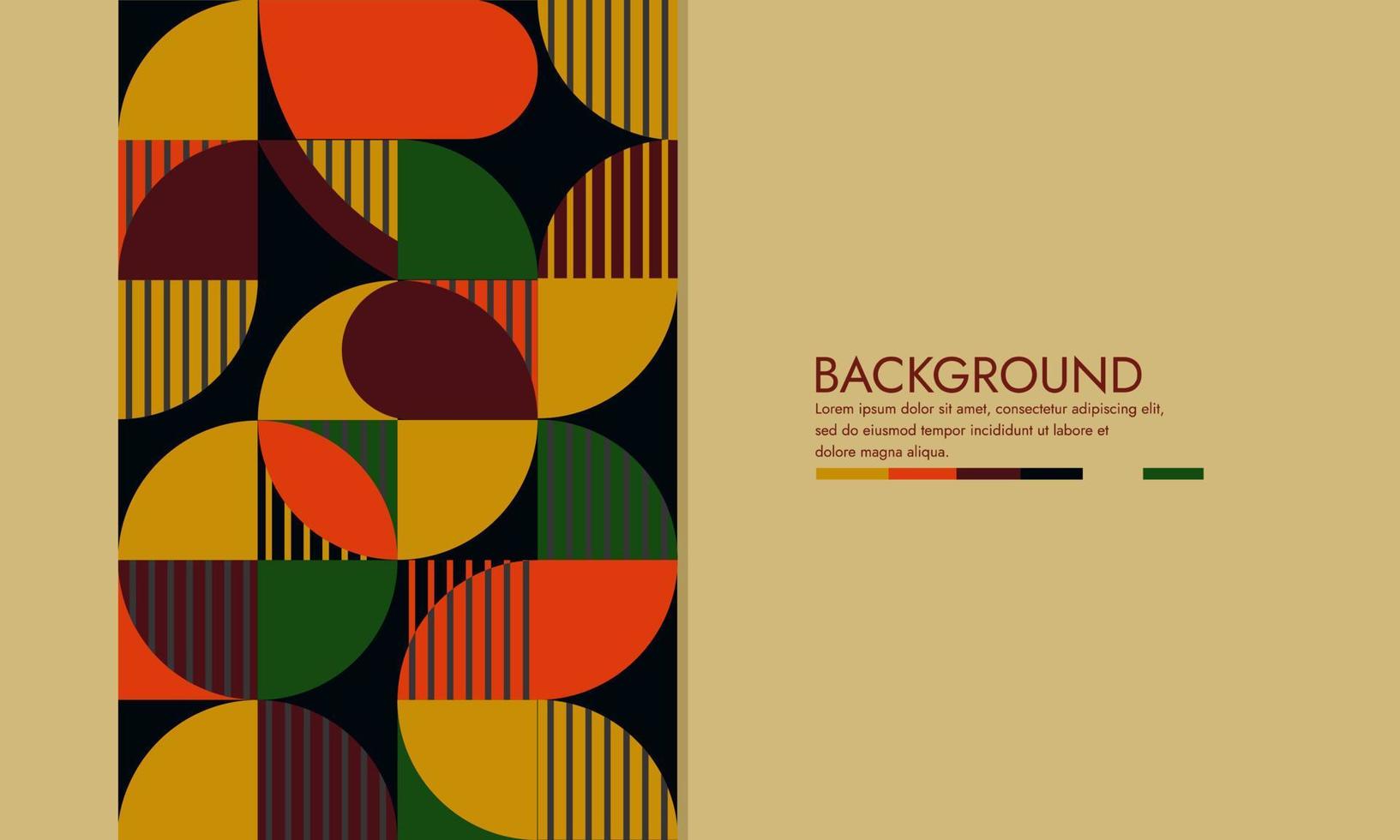 conjunto de diseño de portada retro del círculo bauhaus. fondo geométrico abstracto. tamaño a4 para carteles, catálogos, revistas, libros anuales, cuadernos vector