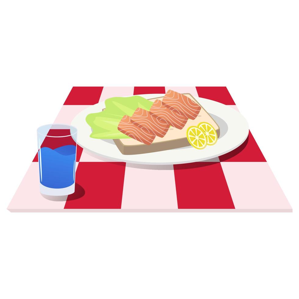 salmon bread vector