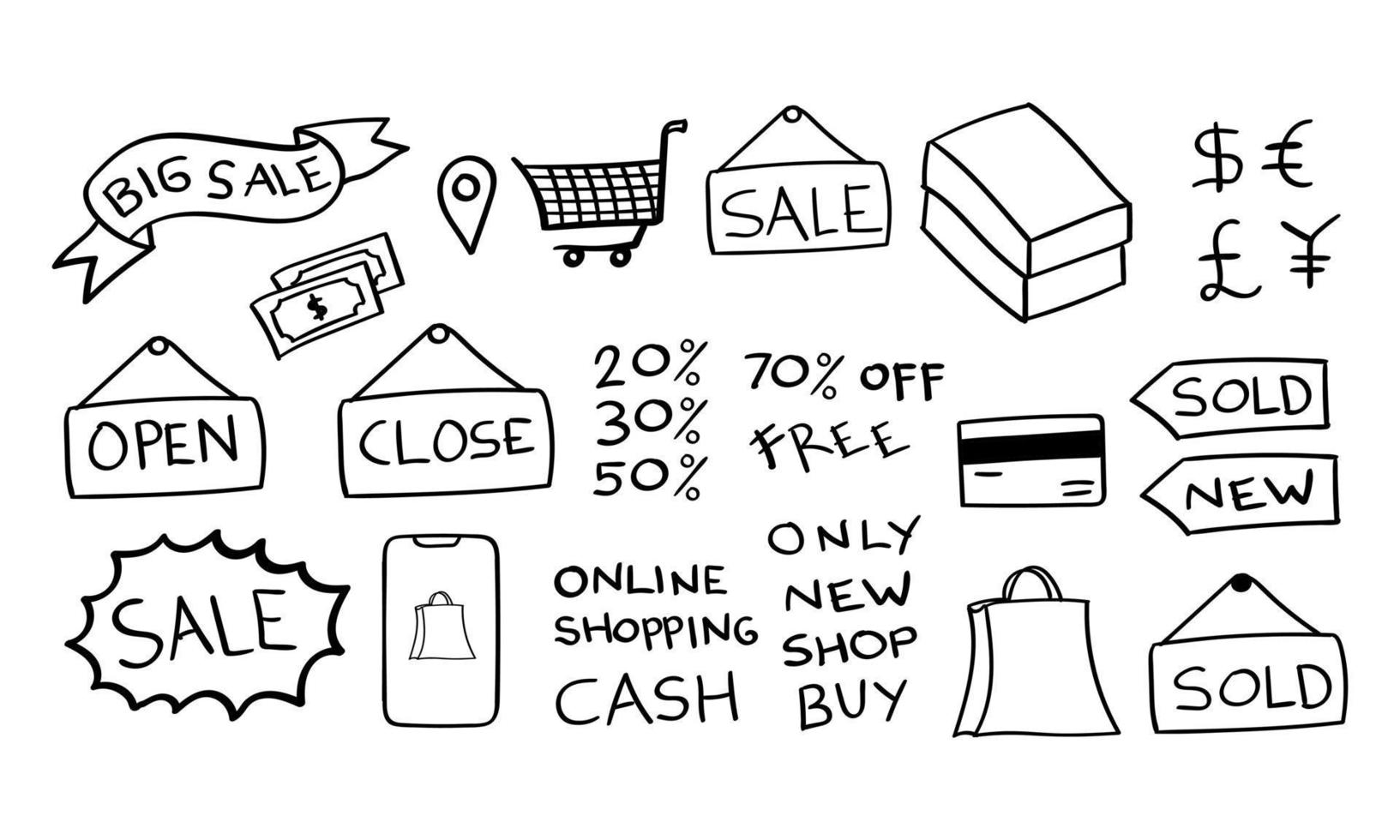 Hand Drawn Shopping Icon in doodle vector