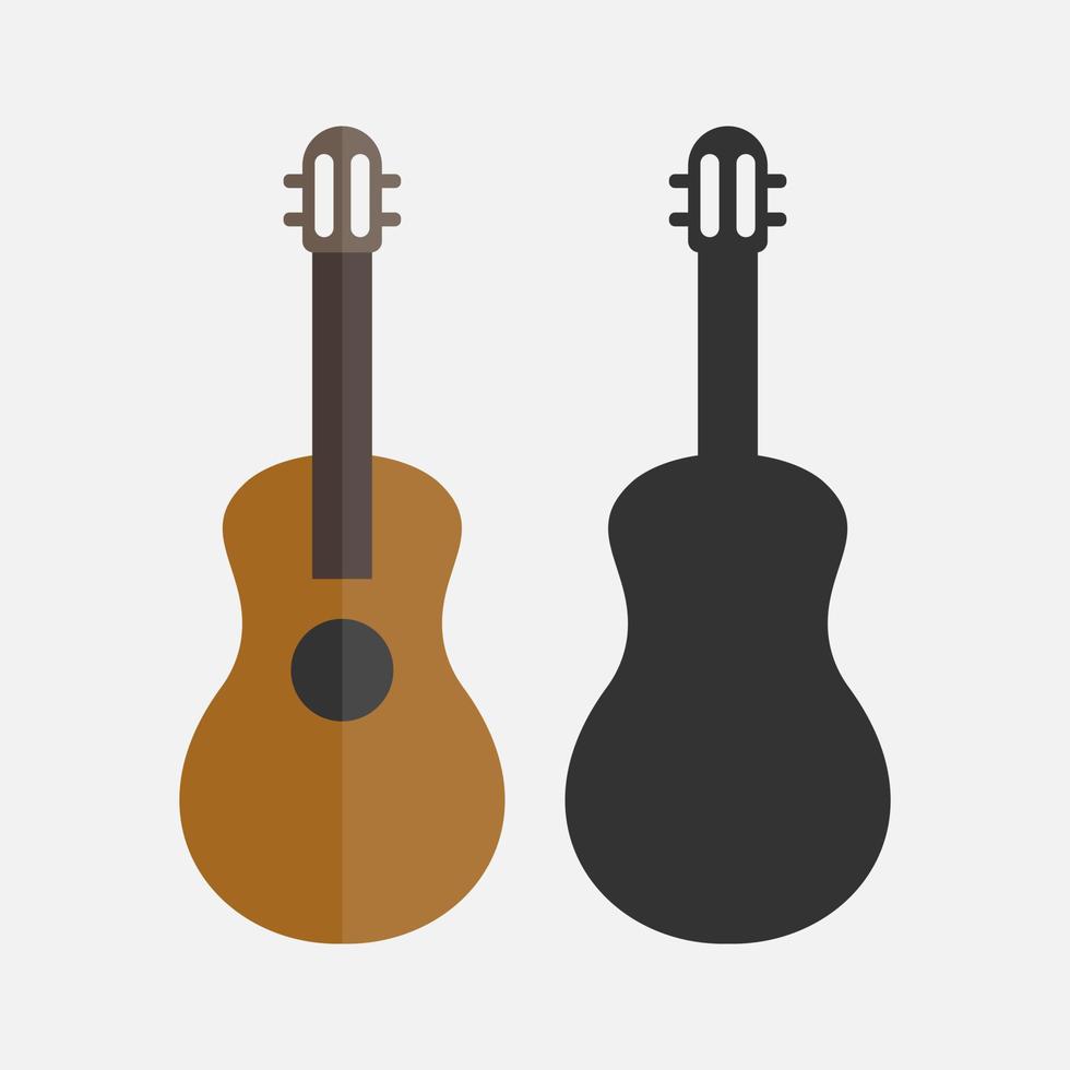 icono de guitarra acústica. ilustración plana de guitarra acústica. - vectores. vector