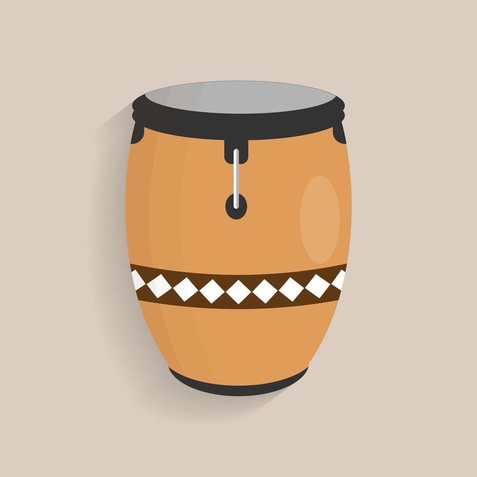 Conga drum, percussion, musical instrument. - Vector. vector