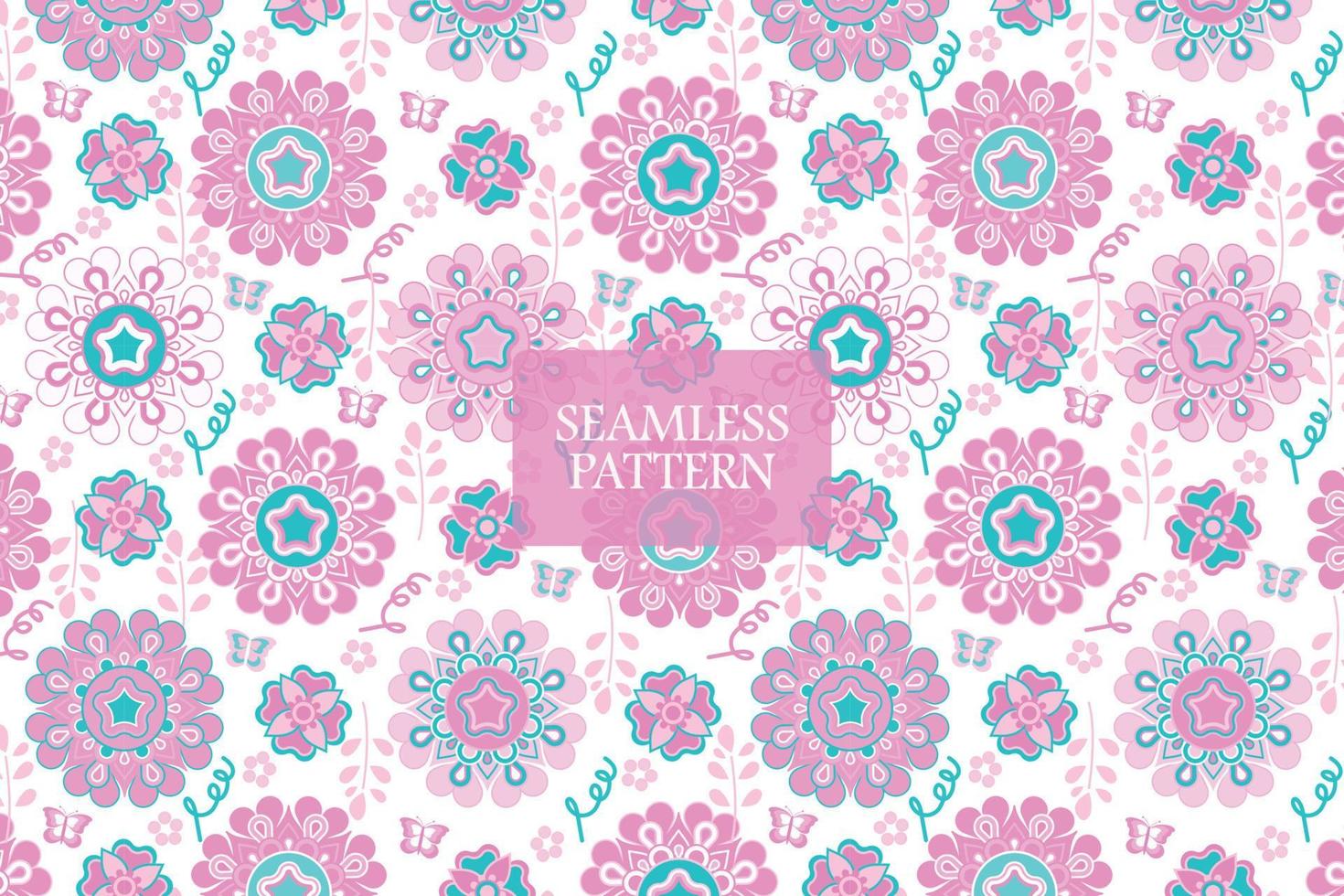 Dreamy blooming floral pink pastel beautiful seamless repeat abstract vector pattern