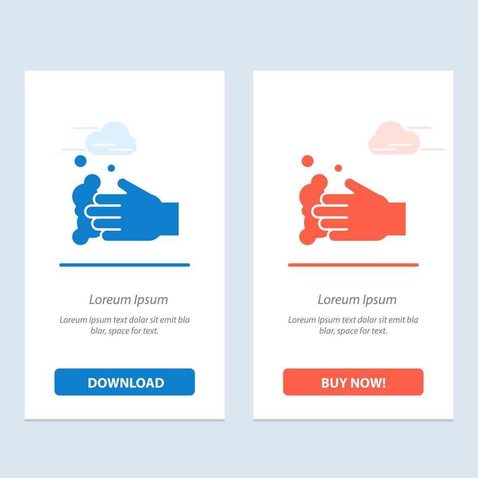 Cleaning Hand Soap Wash  Blue and Red Download and Buy Now web Widget Card Template vector