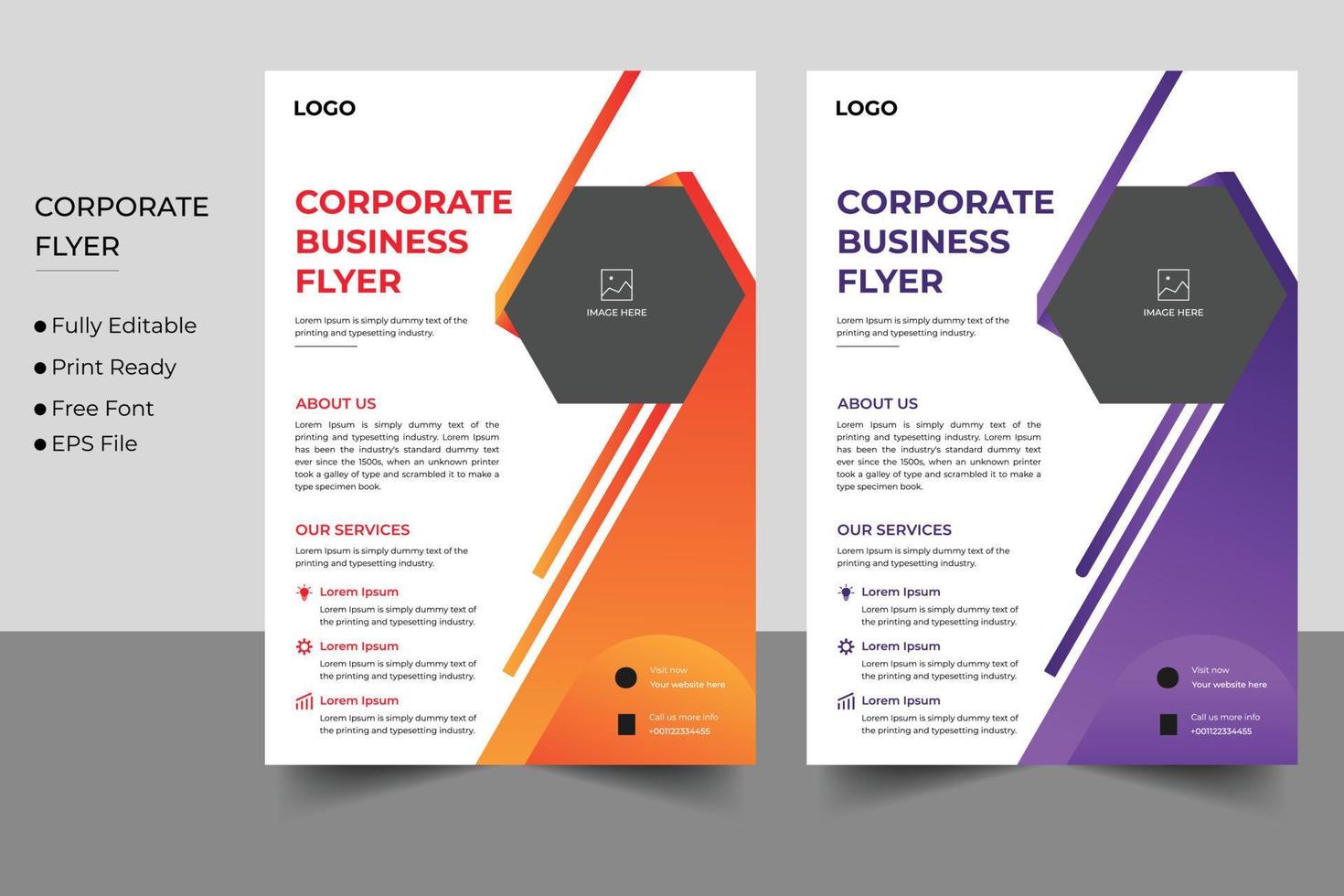 Corporate business flyer template design vector