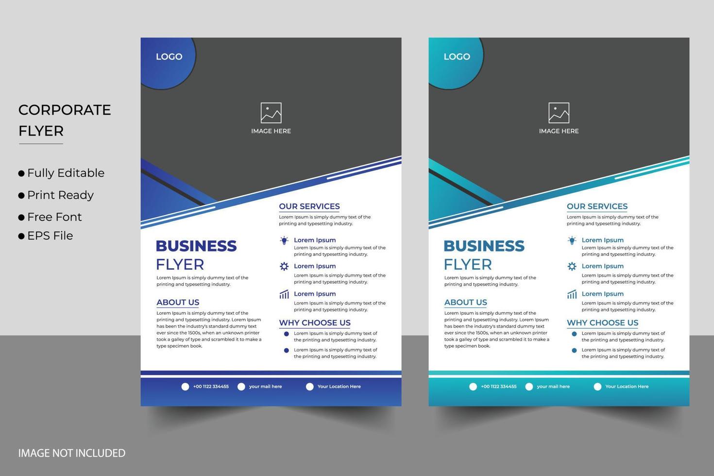 Corporate business flyer and company vector template design