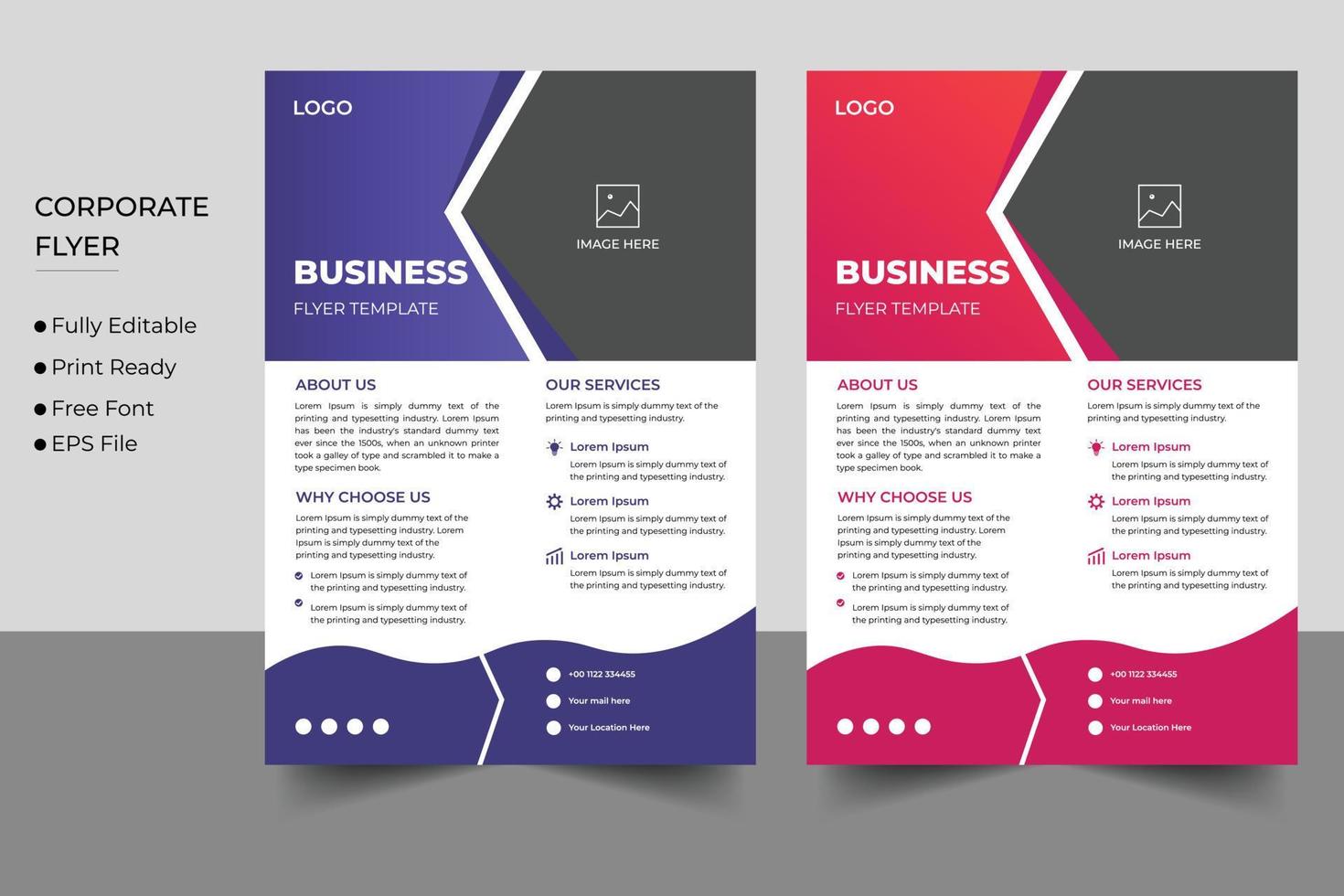 Corporate business flyer template design vector