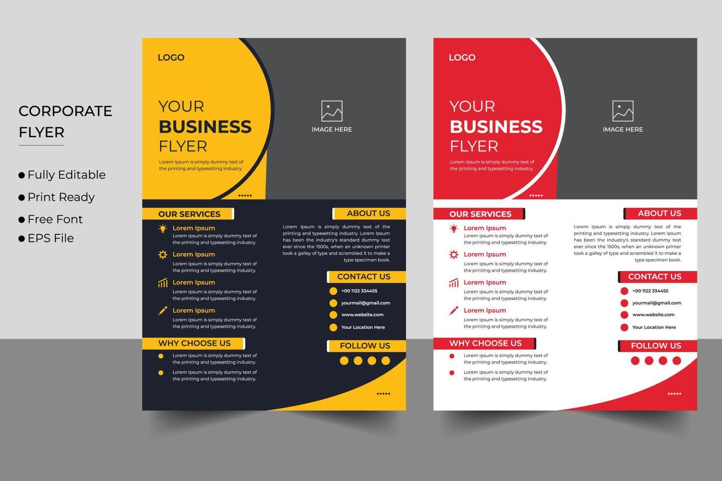 Corporate business flyer and company vector template design