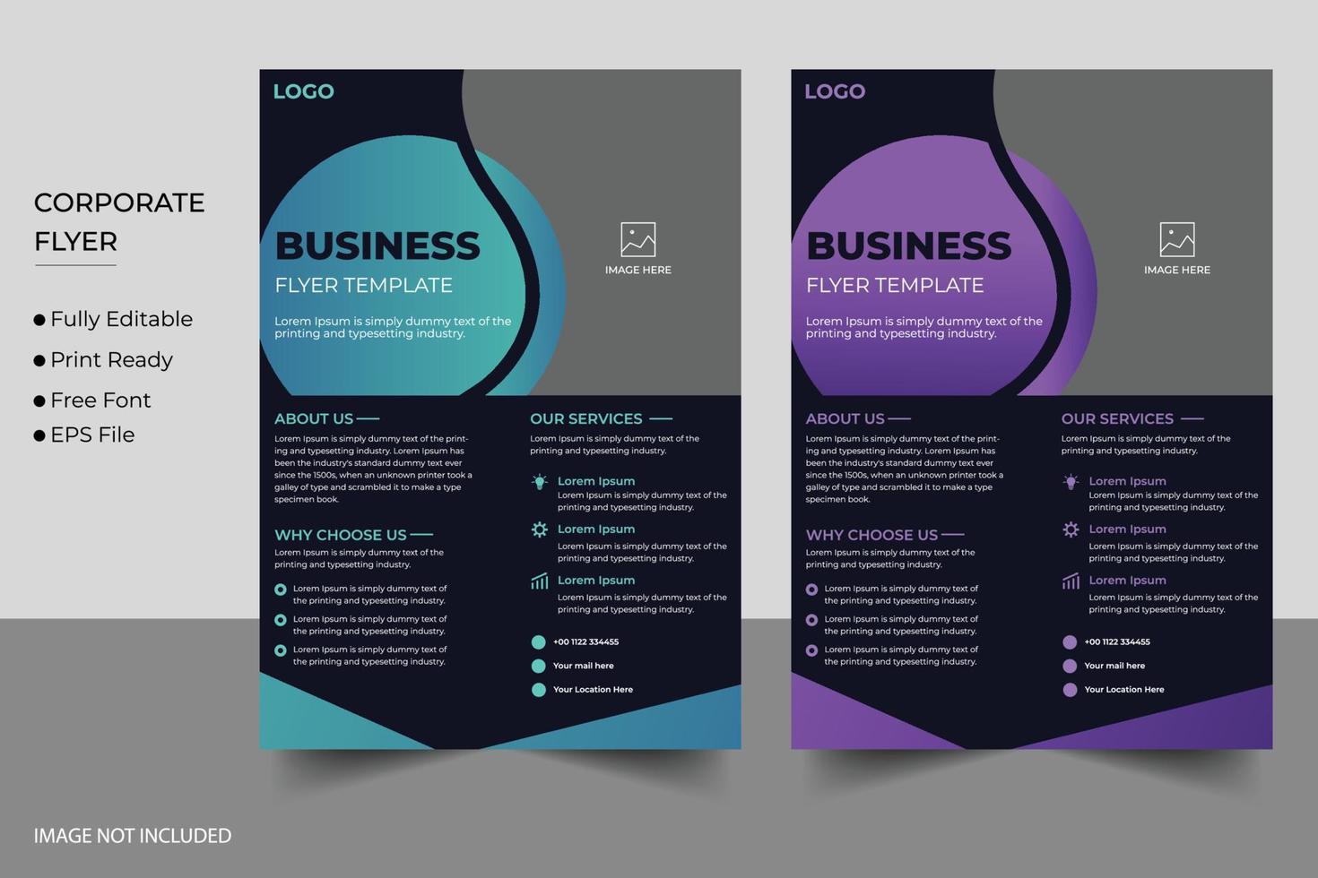 Corporate business flyer and company vector template design