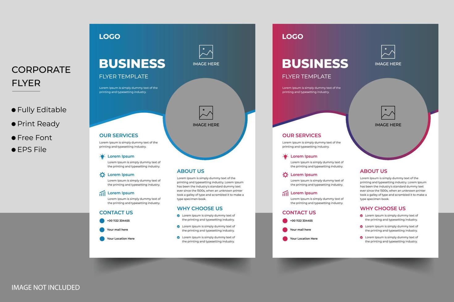 Corporate business flyer and company vector template design