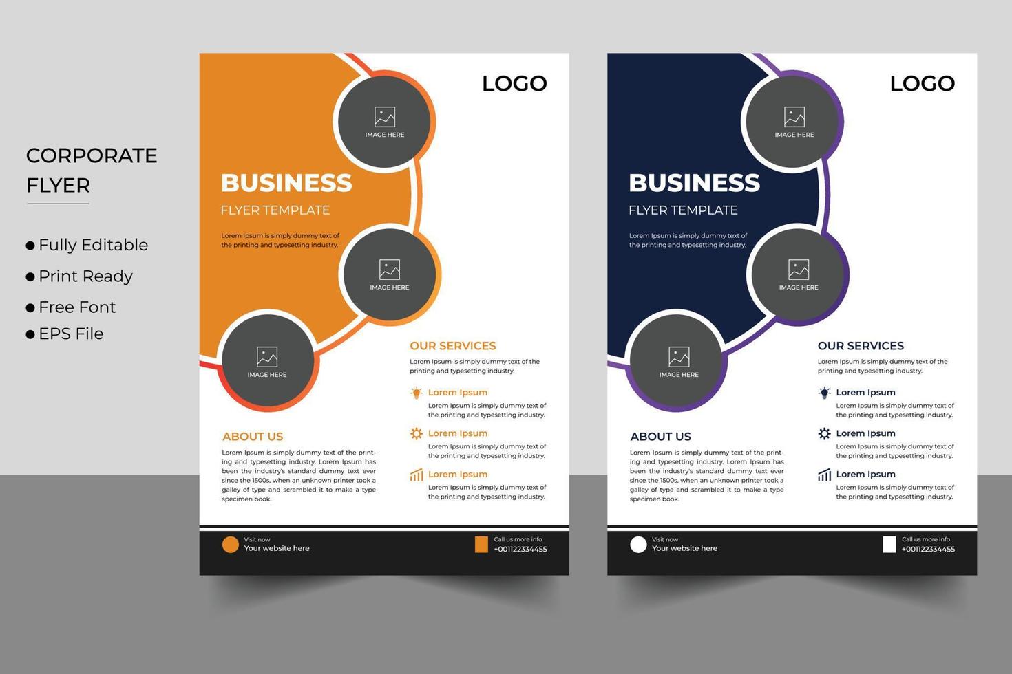 Corporate business flyer template design vector