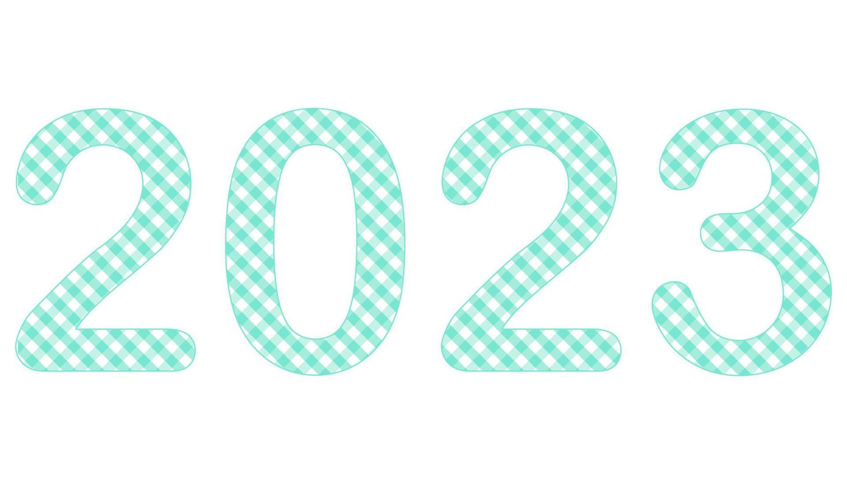 A set of number 2023, the year of the lords with scottich pattern inside the number. Concept about anniversaries, yearly, celebrating and etc. vector