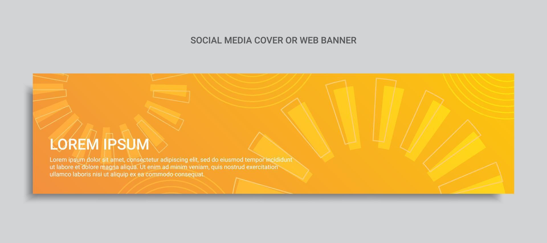 diseño geométrico de portada de redes sociales o banner web vector