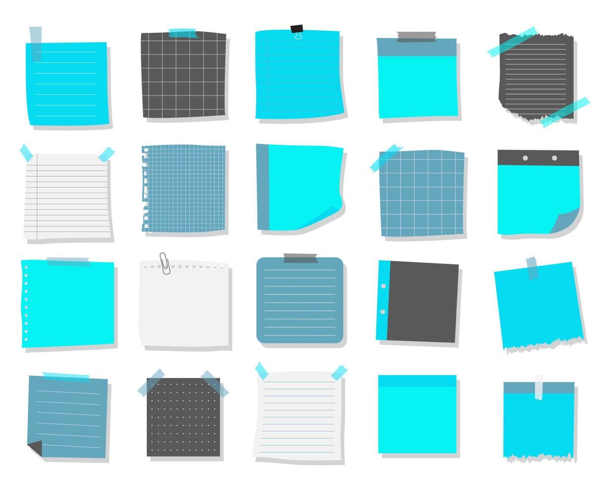 collection of note paper, sticky note, reminder paper illustration vector