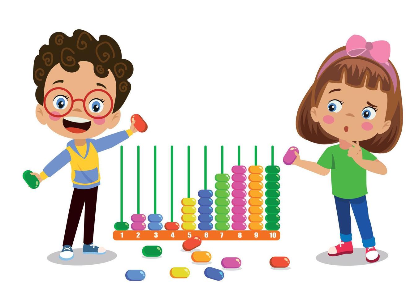 cute playing with bead abacus vector