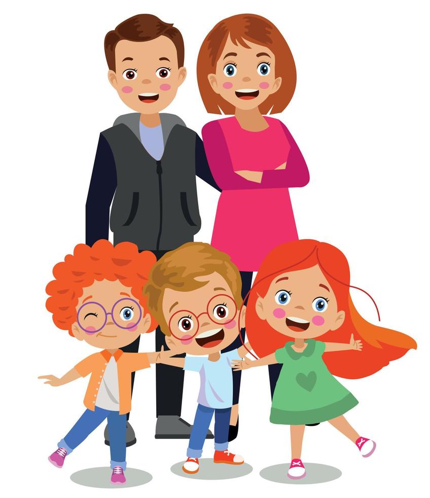 parents and children together family vector