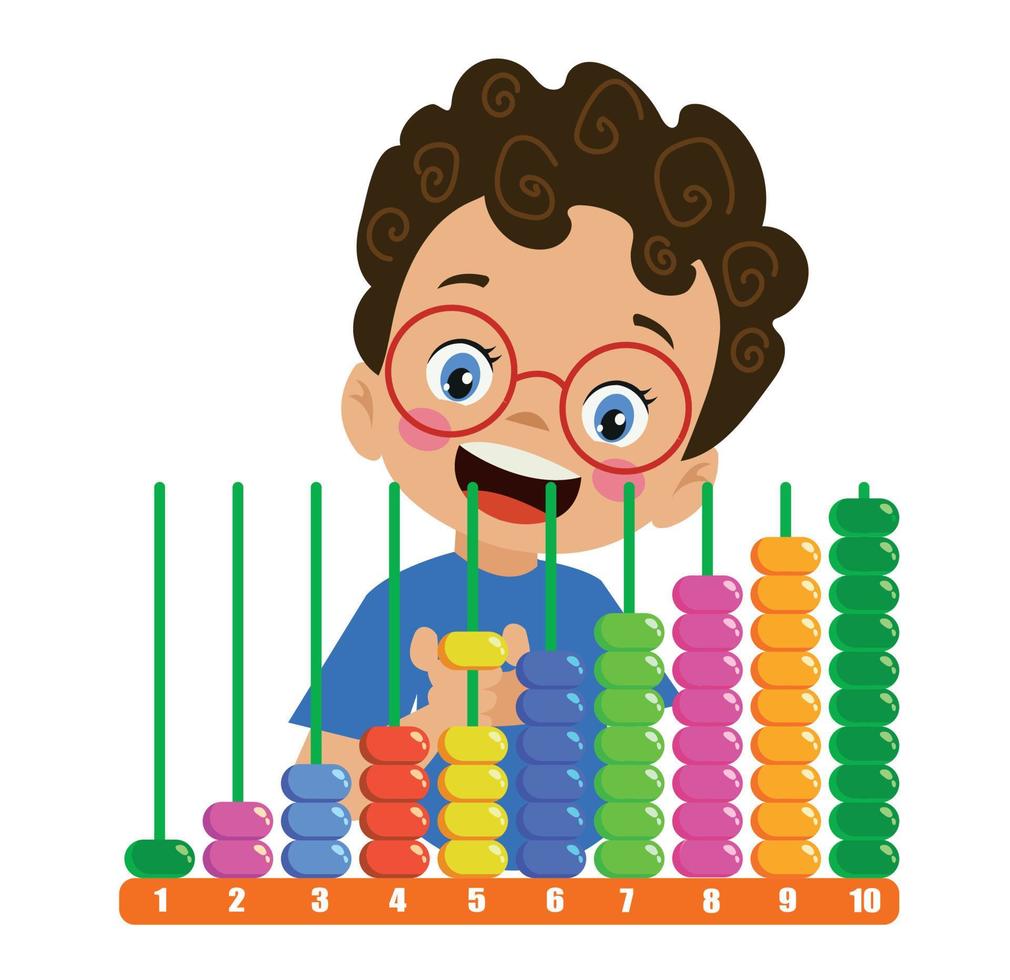 cute playing with bead abacus vector