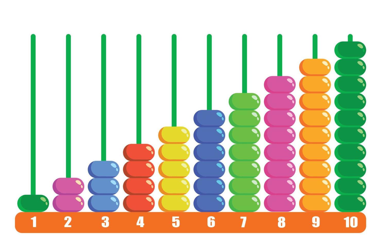 abalorios ábaco colores matemáticas aprendizaje vector