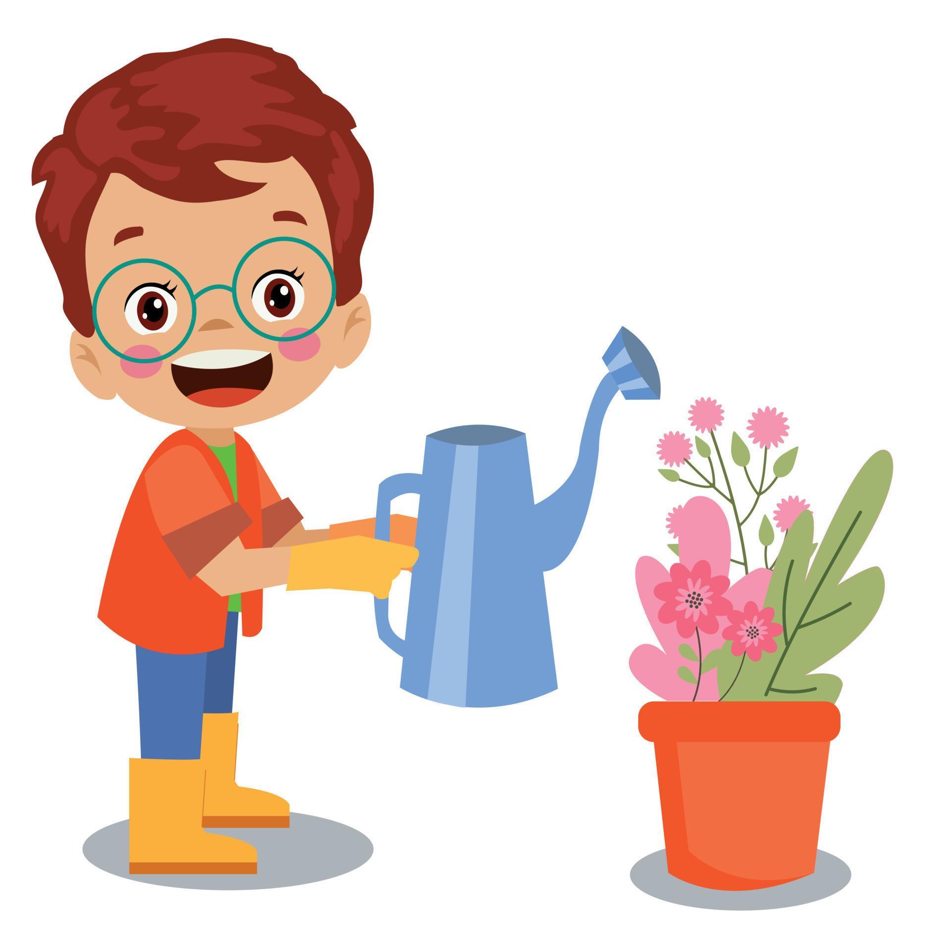 Cute Boy Planting And Watering Flowers 14830110 Vector Art At Vecteezy Cute Boy Planting And Watering Flowers 14830110 Vector Art At Vecteezy
