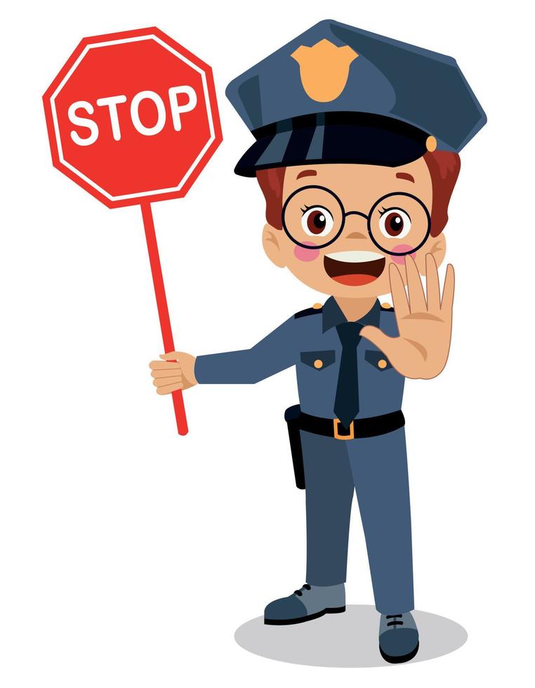 police officer making a stop sign vector