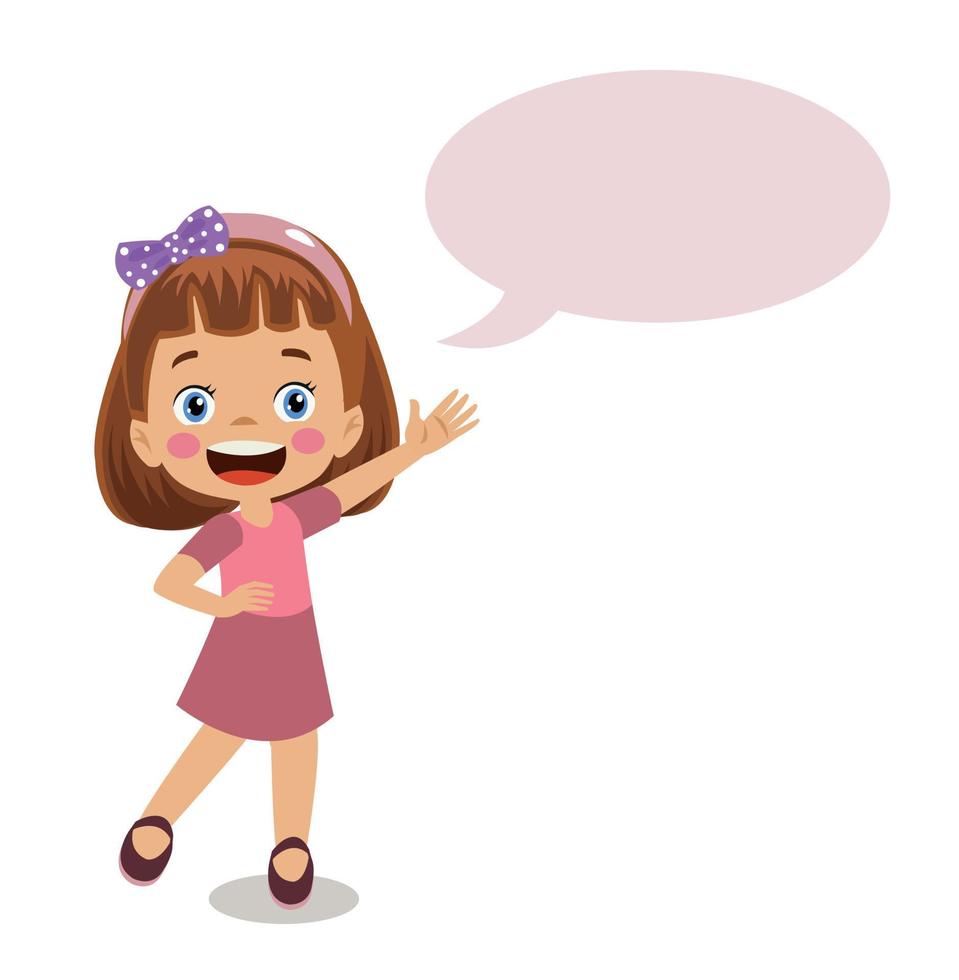 cute boy with speech bubble vector