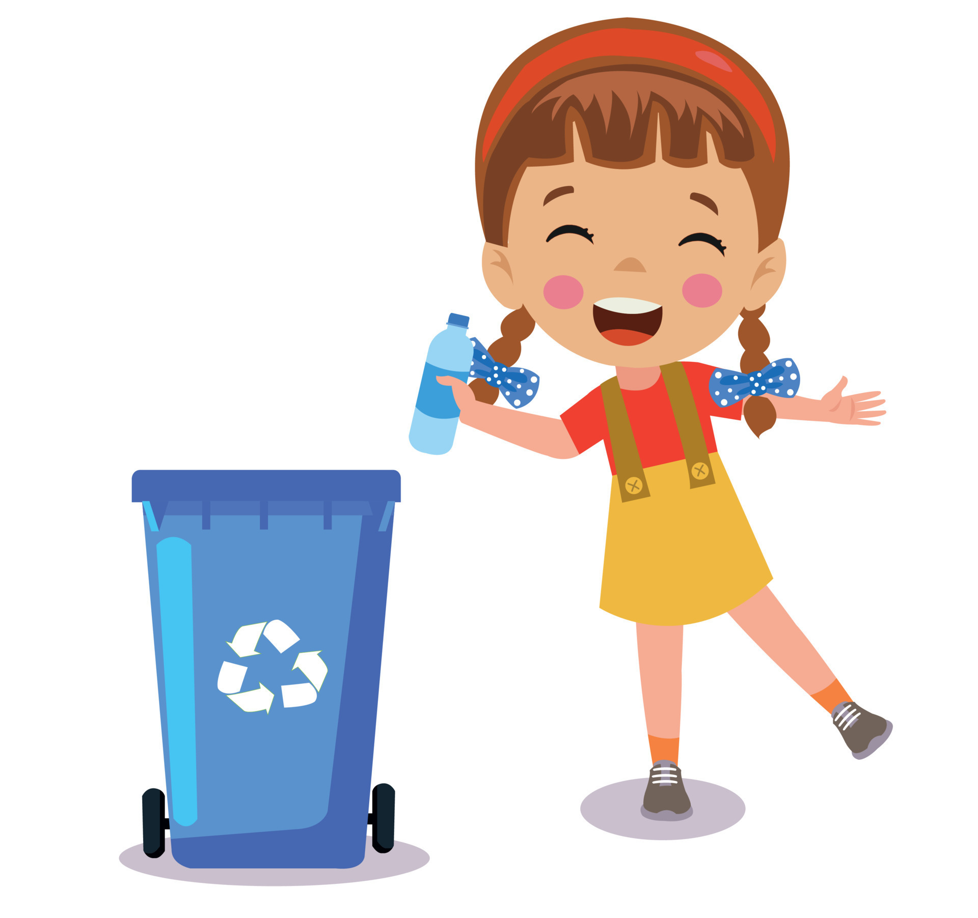 cute boy throwing trash in recycle bin 14830325 Vector Art at Vecteezy