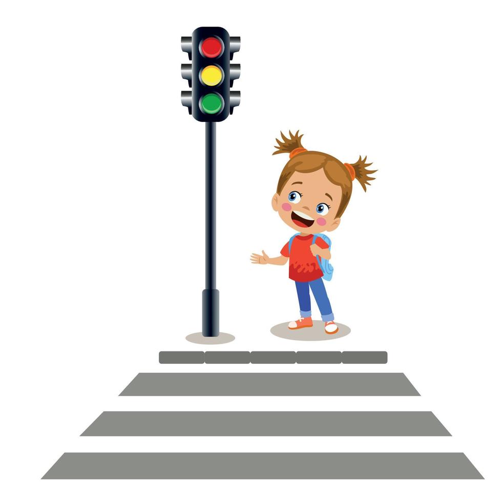 traffic lights pedestrian on the sidewalk vector