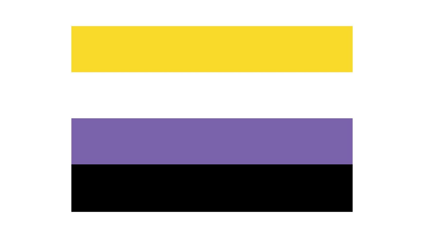 Non-Binary pride community flag, LGBT symbol. Sexual minorities identity. illustration vector