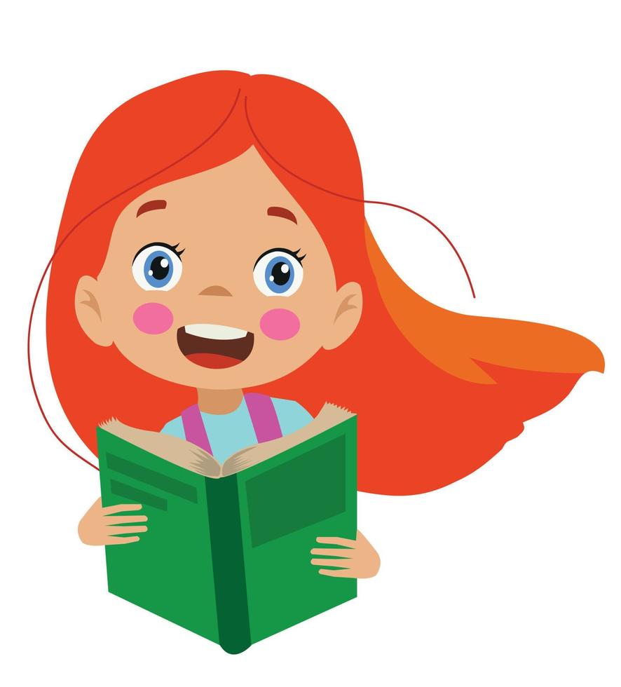 happy student reading a book vector