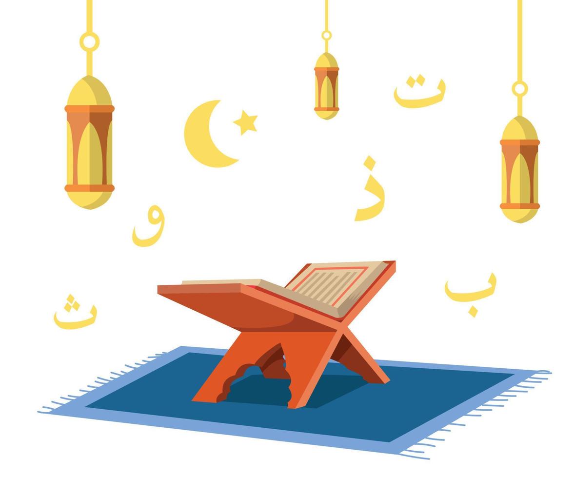 rahle quran candlestick in background vector