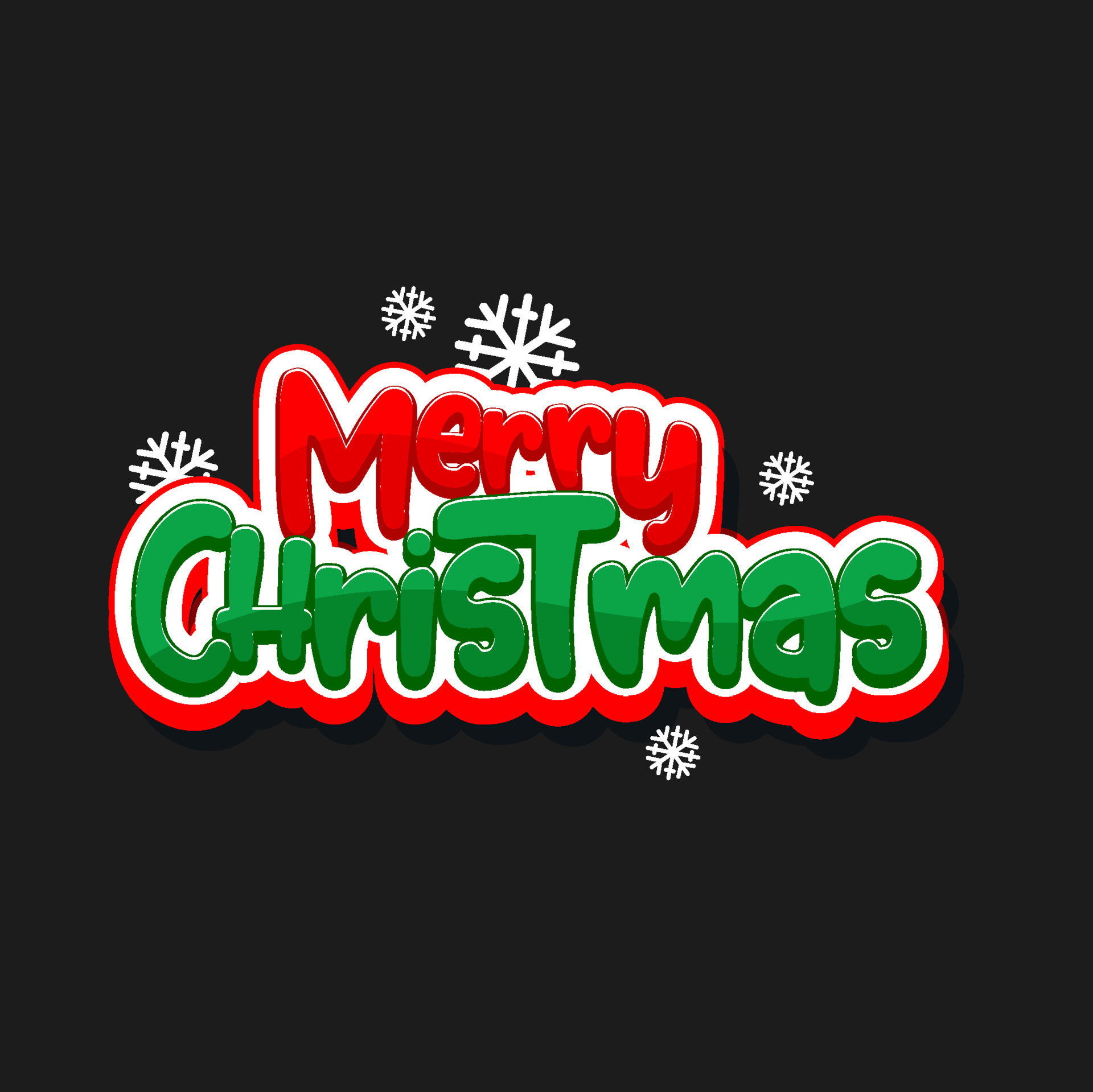 sticker lettering typography merry christmas quote 14830612 Vector Art