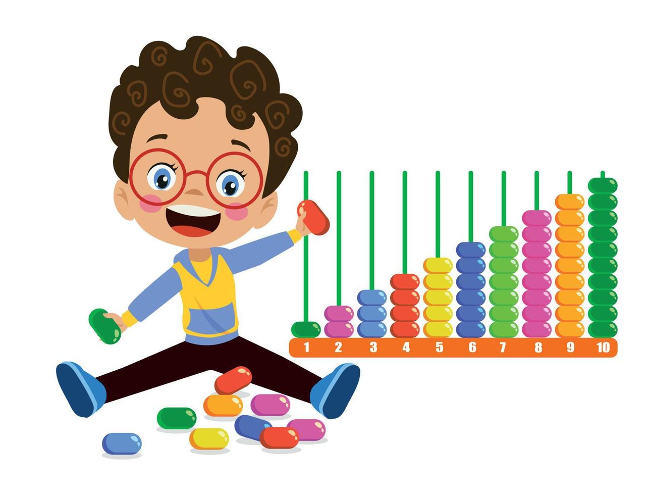 cute playing with bead abacus vector