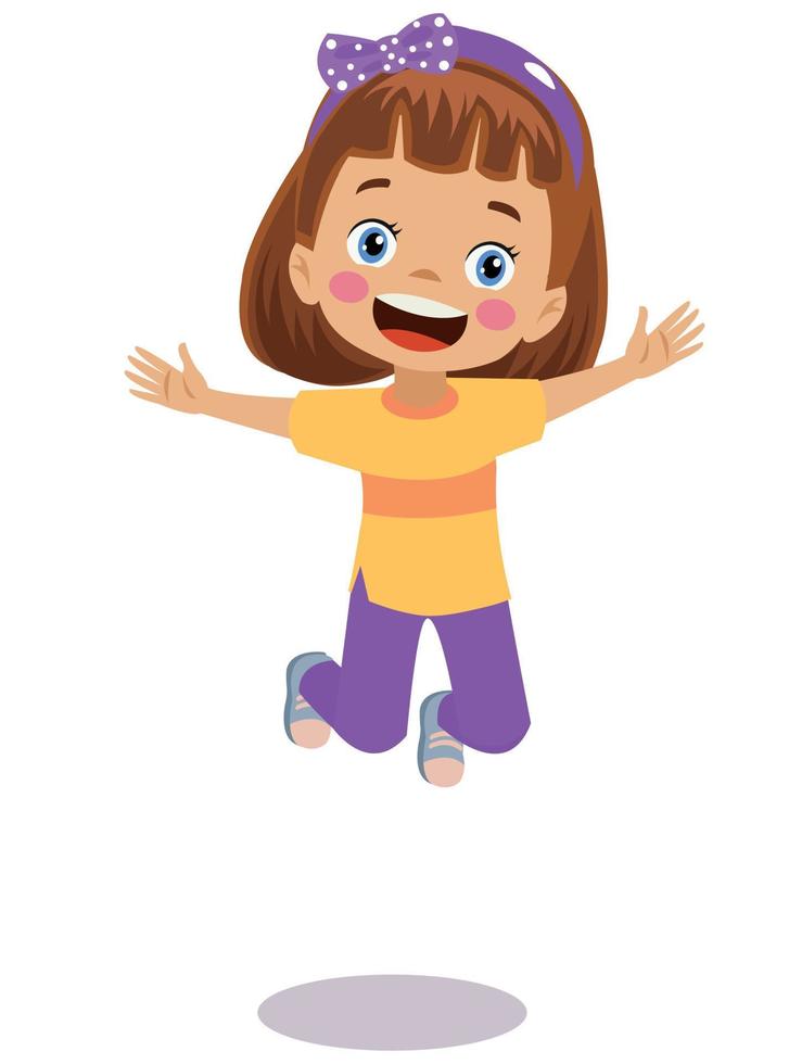 happy cute little kid  jump vector