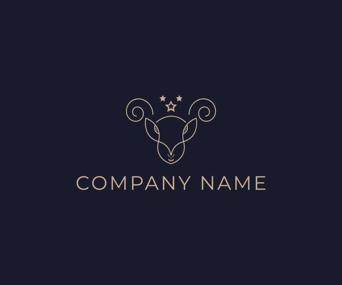 Sheep Logo Line art vector