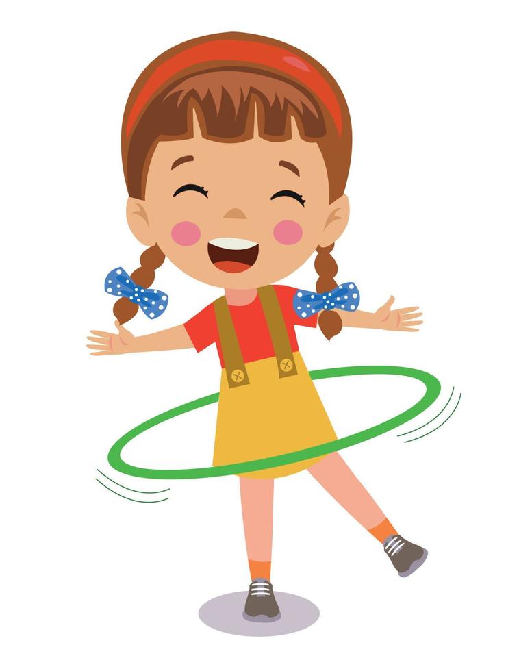 Cartoon little girl playing hula hoop 5112447 Vector Art at Vecteezy