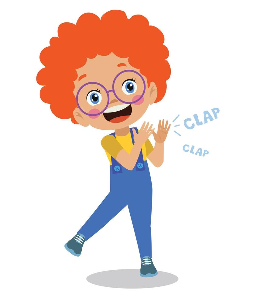 happy cute little boy clapping vector