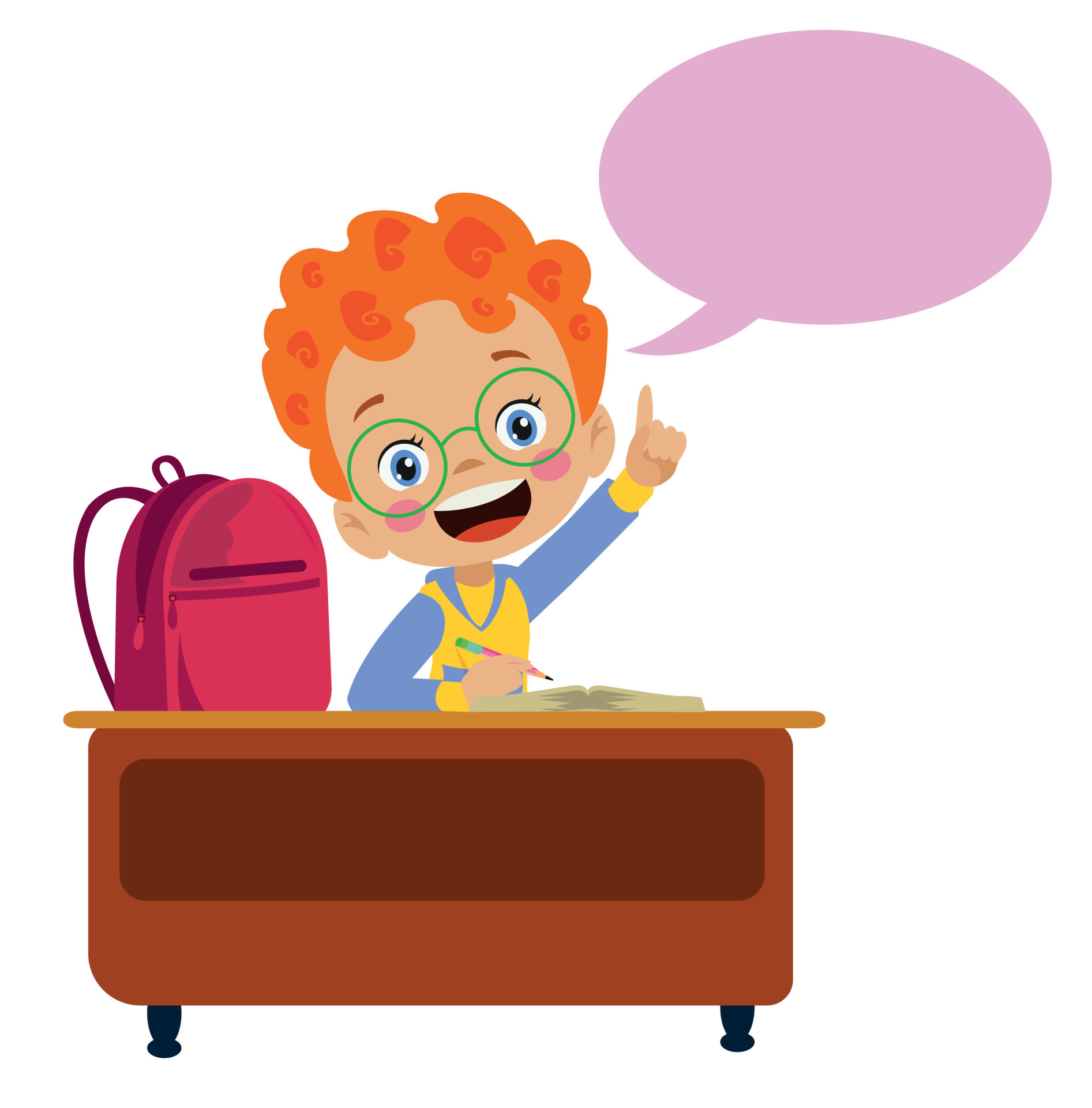 Hardworking Student Raising Fingers In Class 14830926 Vector Art At hardworking-student-raising-fingers-in-class-14830926-vector-art-at