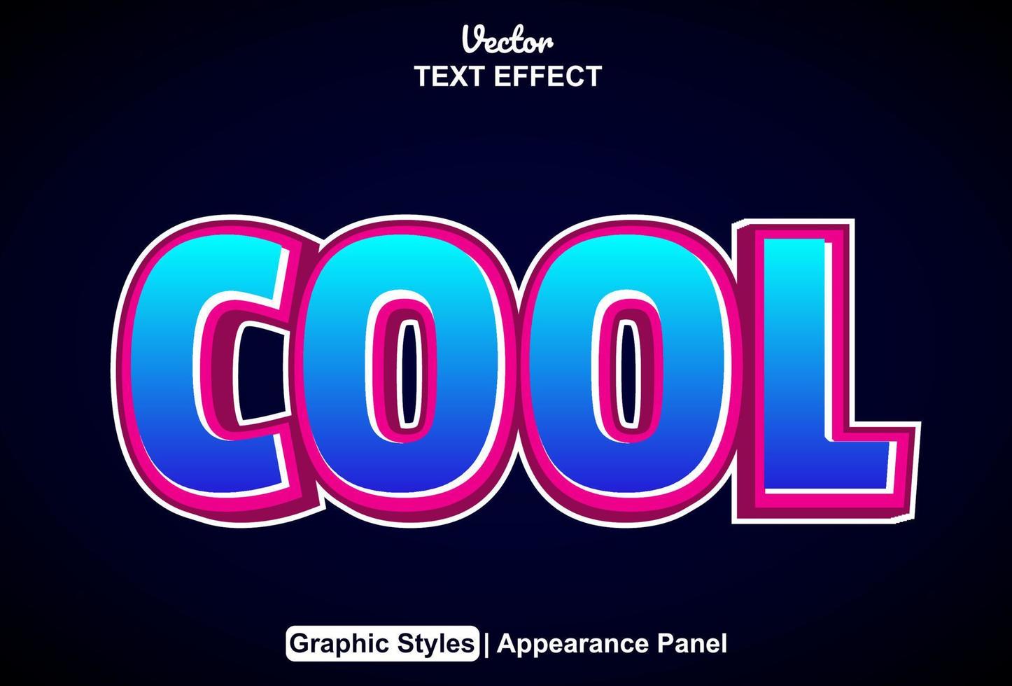 cool text effect with graphic style and editable. vector