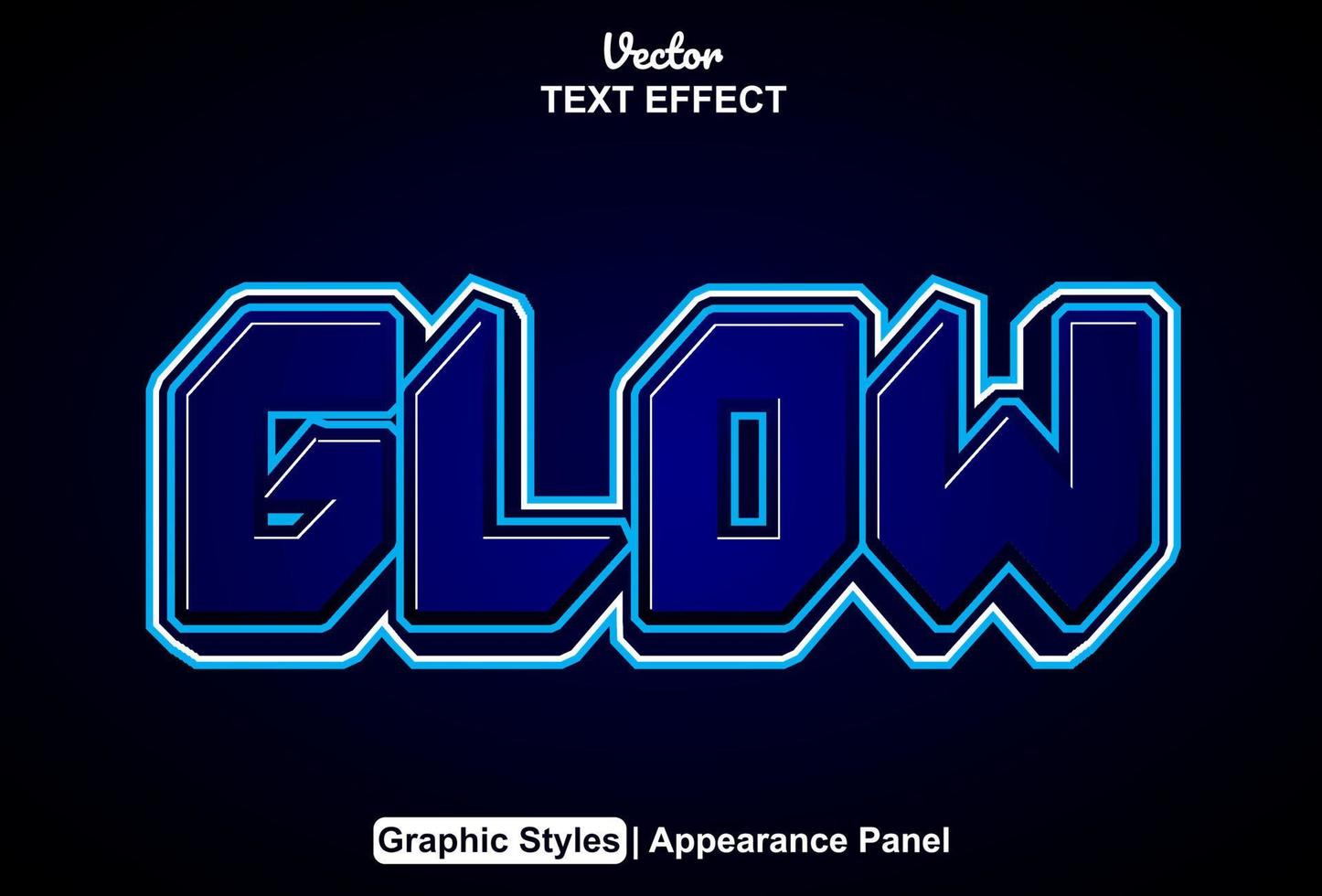 glow text effect with graphic style and editable. vector
