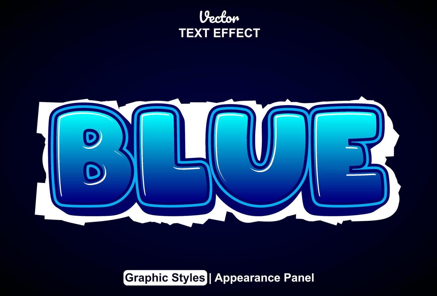 blue text effect with graphic style and editable. vector
