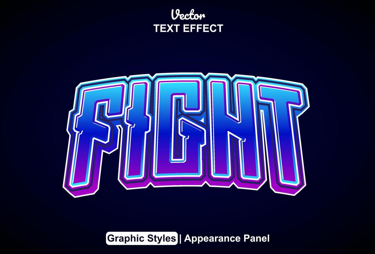fight text effect with graphic style and editable. vector