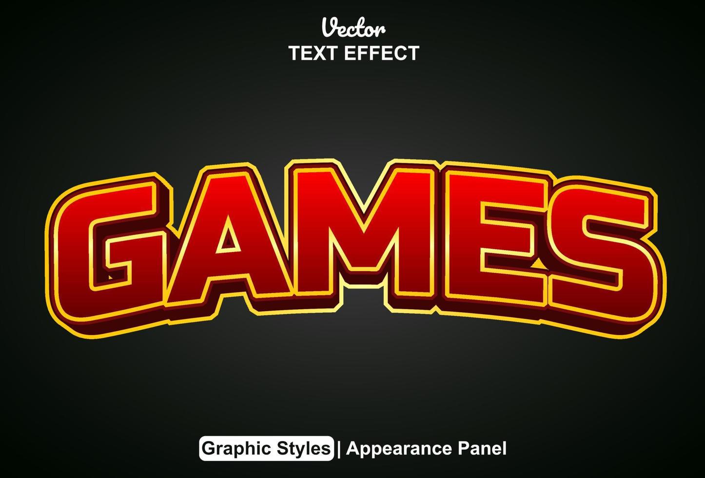 Games text effects with graphic style and editable. vector