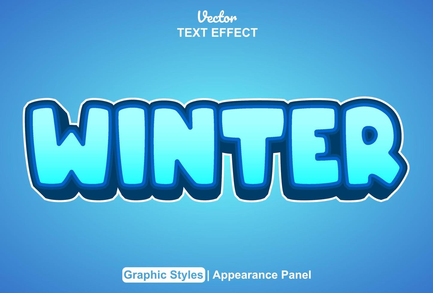 winter text effect with graphic style and editable. vector