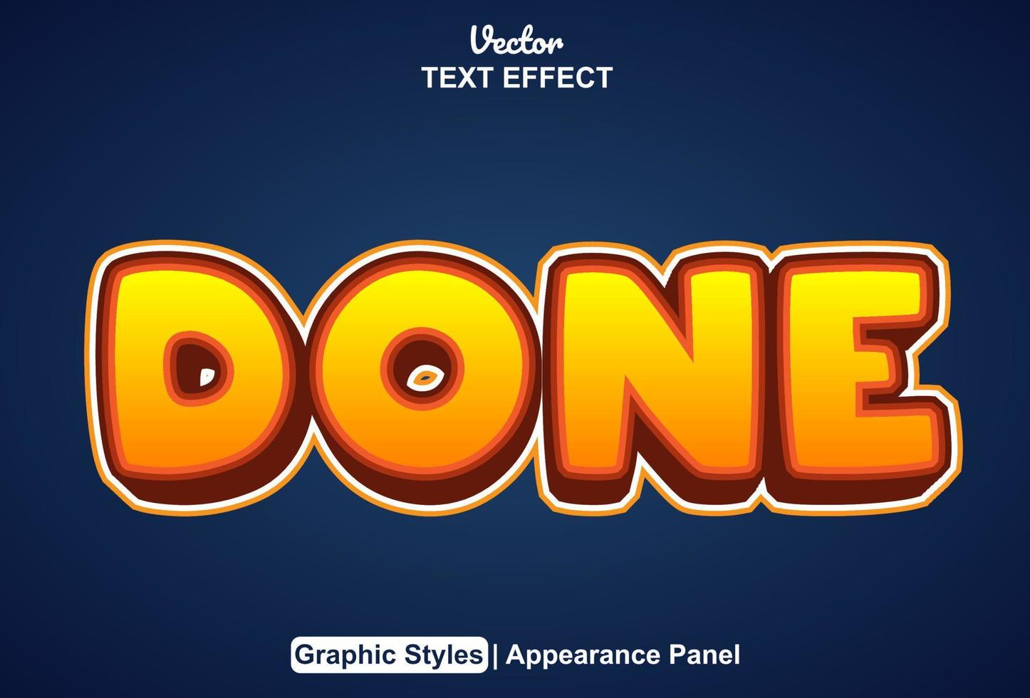 done text effect with graphic style and editable. vector