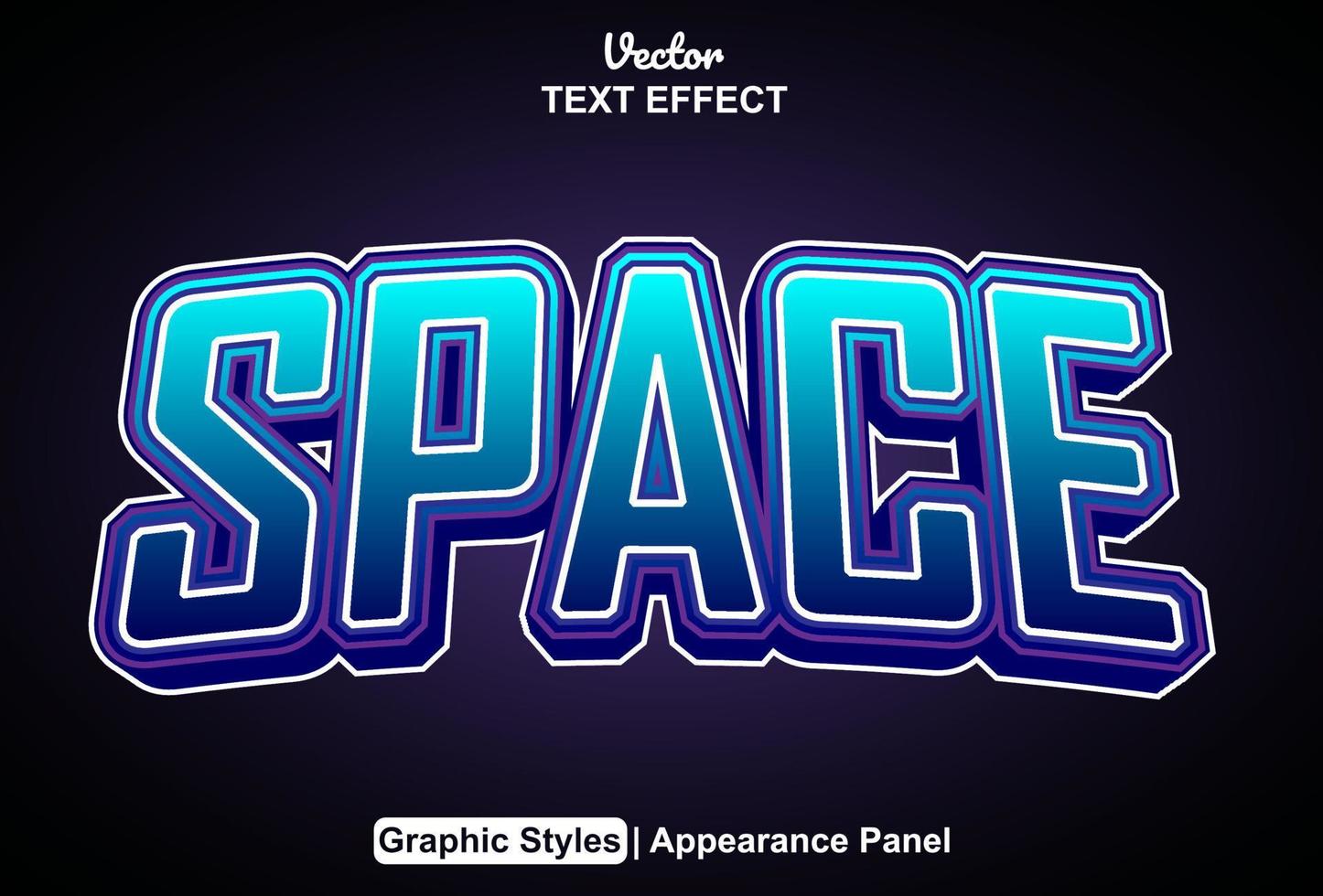 space text effect with graphic style and editable. vector