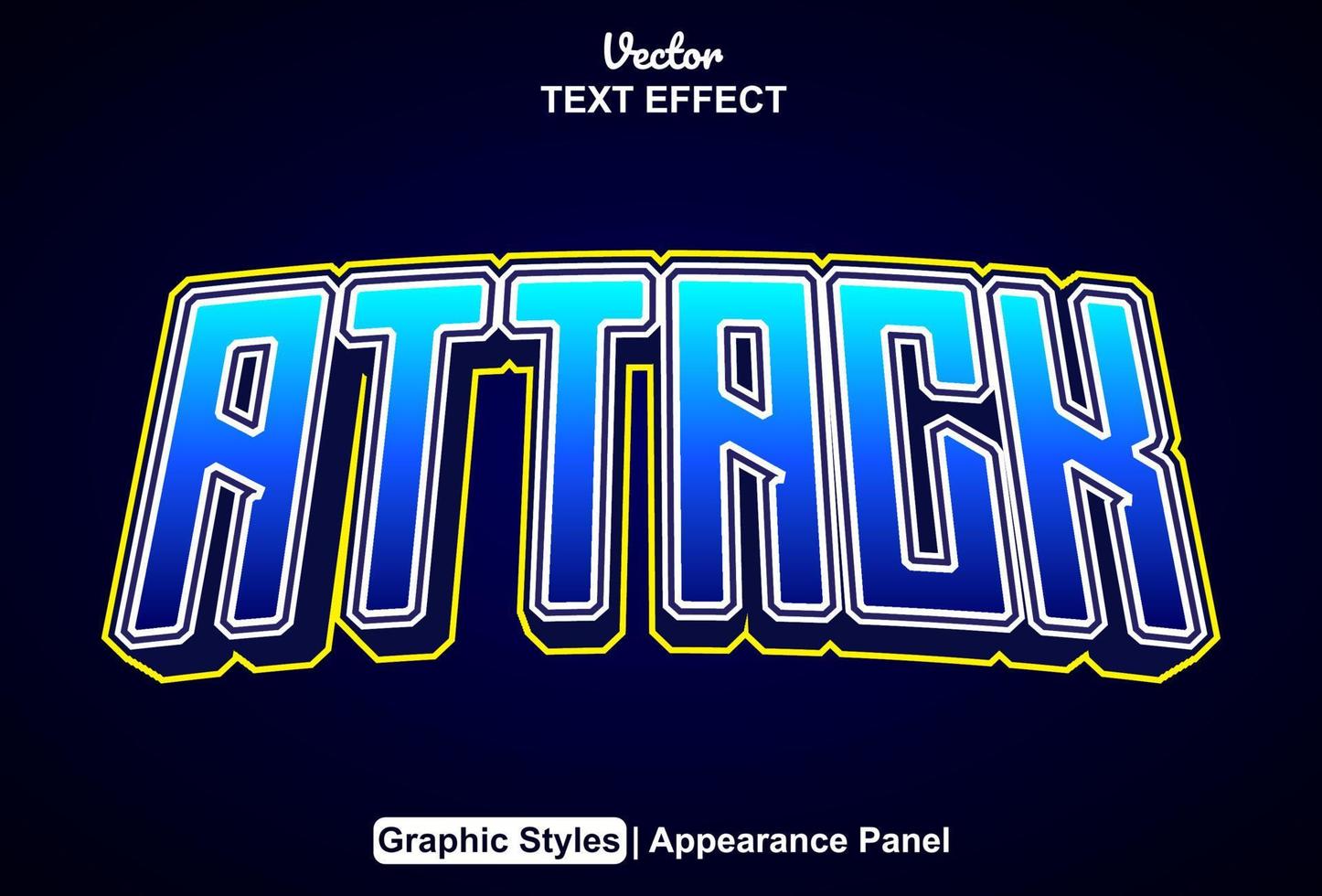 attack text effect with graphic style and editable. vector