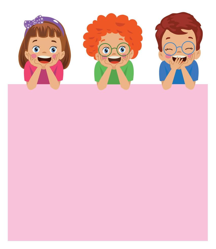 Your text here cute boy holding note paper vector